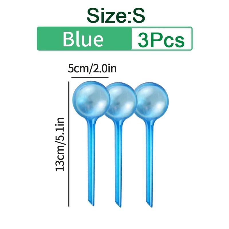 3Pcs Plant Self Watering Sphere Automatic Watering Clear Plastic Plant Water Bulbs Drip Irrigation System Household Garden Flower Plant