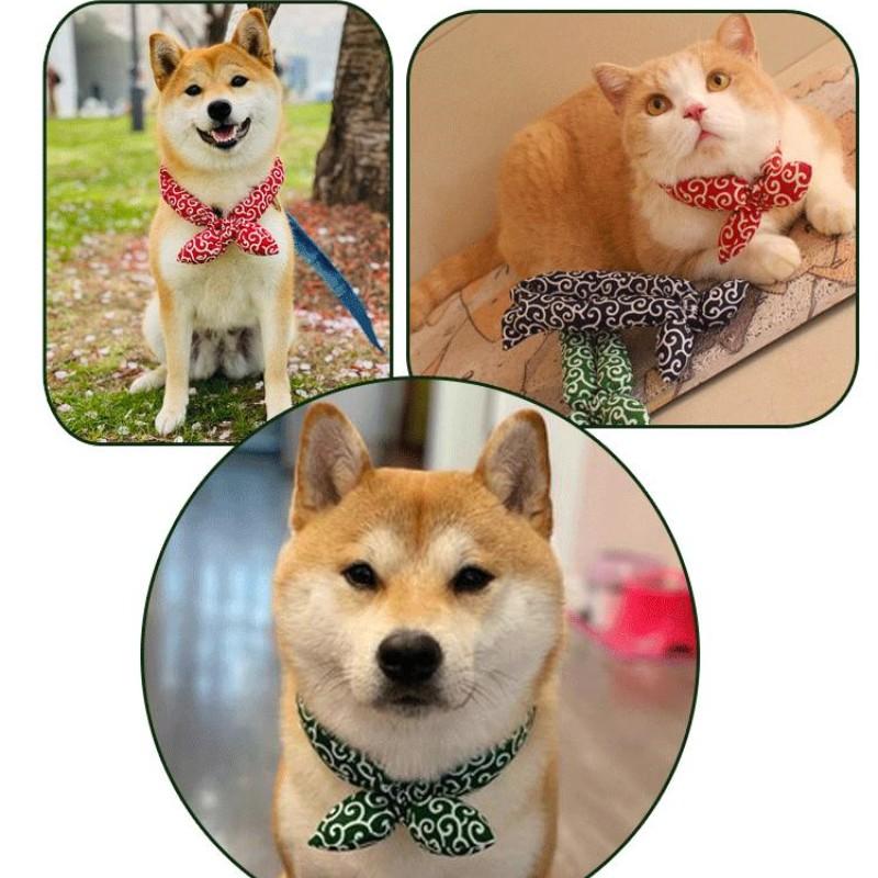 1pcs Dog Necklace Tie Cute Style Pet Dog Scarf Adjustable Size Dog Cat Bow Tie Pet Grooming Accessories Dog Cotton Bib Bandana