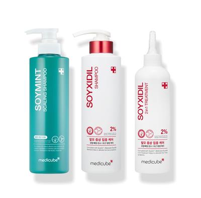 Nr. 1 Haarausfall-Pflege 3-Schritte-Set Sojamine Minze Scaling Shampoo + Sojcydil Shampoo + Sojcydil Spülung Intensives Haarwurzel-Stärkungssystem