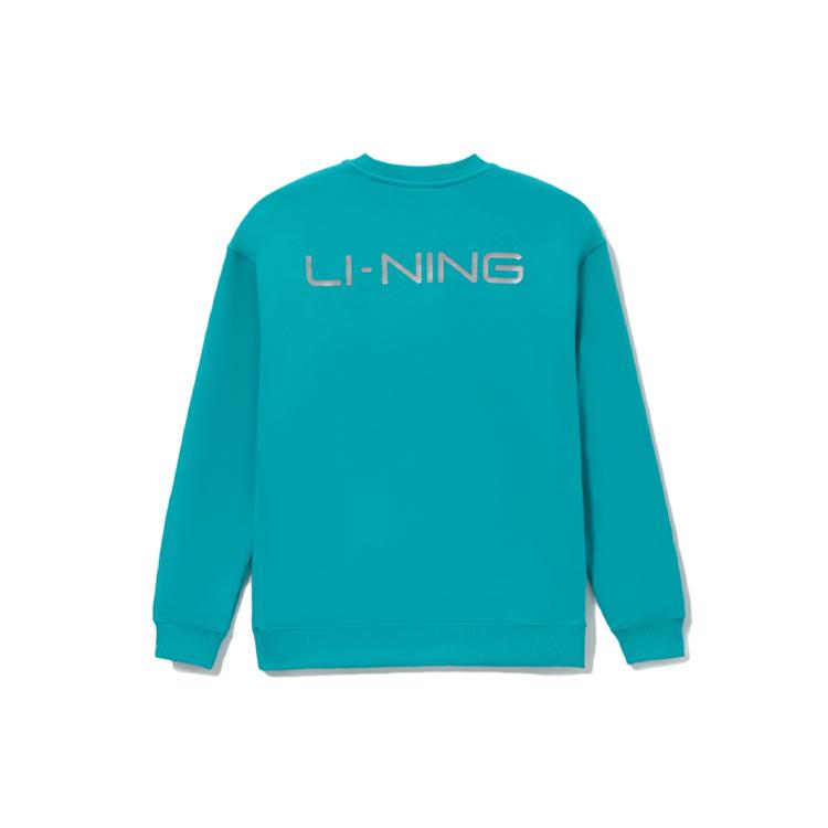 Li Ning China Li Ning Sweatshirts Unisex Kingfisher Green Crew Neck Moderate Regular AWDRF49-3