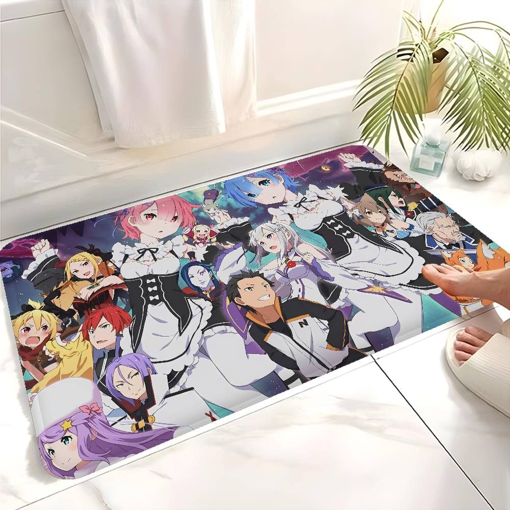Anime RE ZERO Kitchen Mat Kids Room Bedroom Decoration Balcony Anti-Slip Doormat Living Room Alfombra