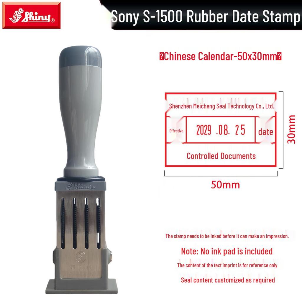 Adjustable Date & Custom Name Rubber Stamp - Shiny Dial, Personalized & Handmade Engraving