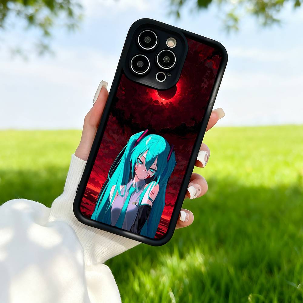 H-Hatsune M-Miku Anime Silicone Soft Phone Case For IPhone 17 Pro Max 16 Pro 15 14 13 12 11 17 Air 16E Plus Soft Cover