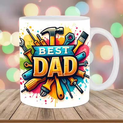 3D Father'S Day Best Dad Ceramic Coffee Mug Father Tea Mug Daddy Tools