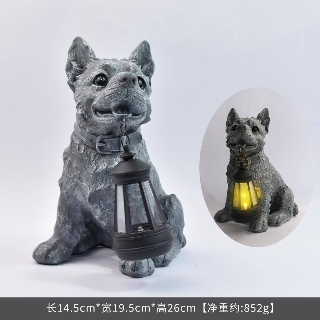 JYL TS/142,Simulation Dog Figurine Garden Decor Craft Solar Outdoor Light Animal Statue Night Lamp