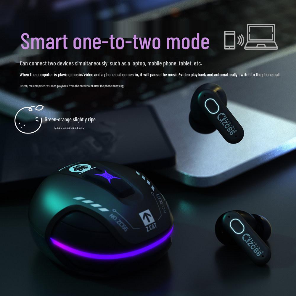 Devil Cat B5 Wireless Gaming Bluetooth Headphones: Low Latency, In-Ear, ANC, High Sound Quality.