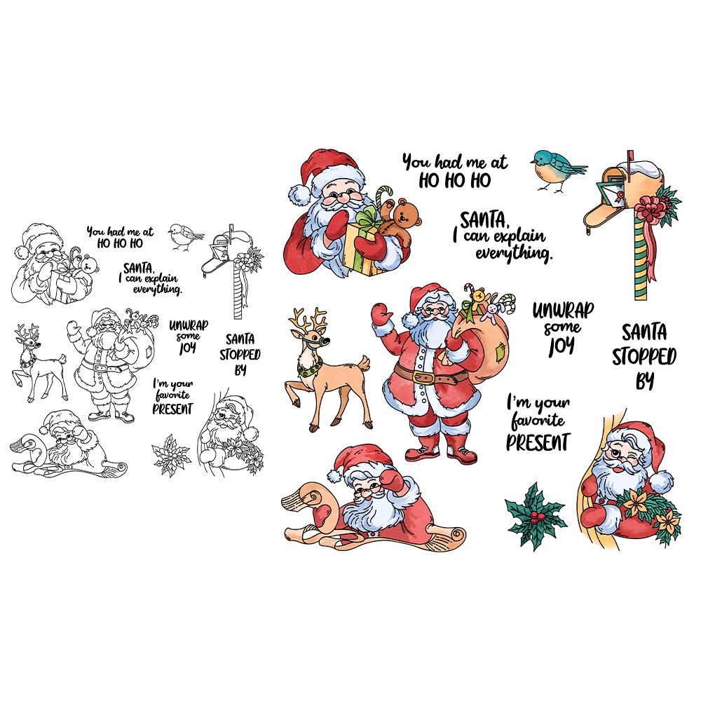 Santa Claus Clear Planner Stamps & Metal Dies for Handmade Cards