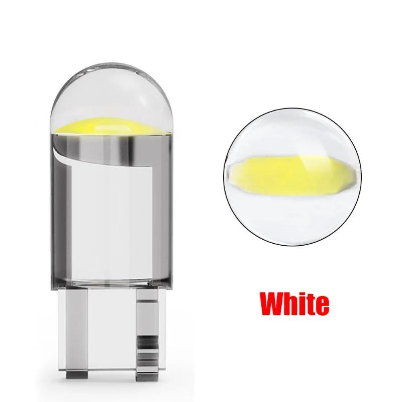 5PCS W5W Led T10 Car Light COB Glass 6000K White Auto Automobiles License Plate Lamp Dome Read DRL Bulb Style 12V Car Lights