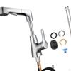Bathroom Sink Faucet with Pull Out Sprayer Kitchen Flexible 2 Water Modes,