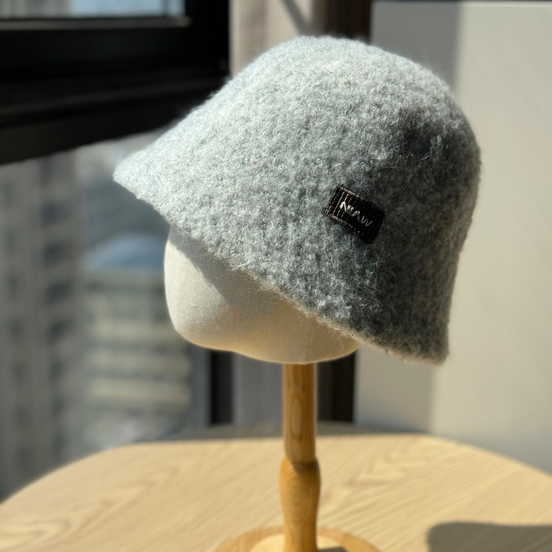 

Furry Fashionable Versatile Warm and Cold Proof Autumn and Winter Large Head Circumference Face Showing Small Bucket Hat Trendy Adjustable