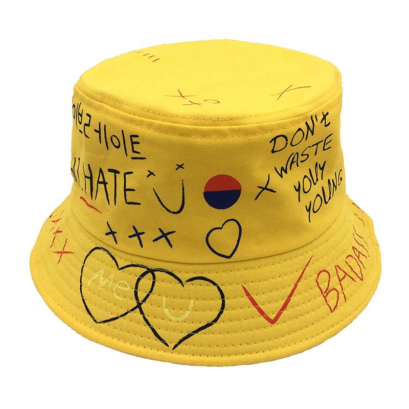 

Black Unisex Harajuku Bucket Hat Fishing Outdoor Hip Hop Cap Men s Summer for Fisherman Hat Wome Bucket Hats жовтий