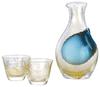 Toyo Sasaki Glass Cold Sake Glass Set Gold Leaf Made In Japan Carafe Glass 80ml 3 Pieces 300ml, G640-M60