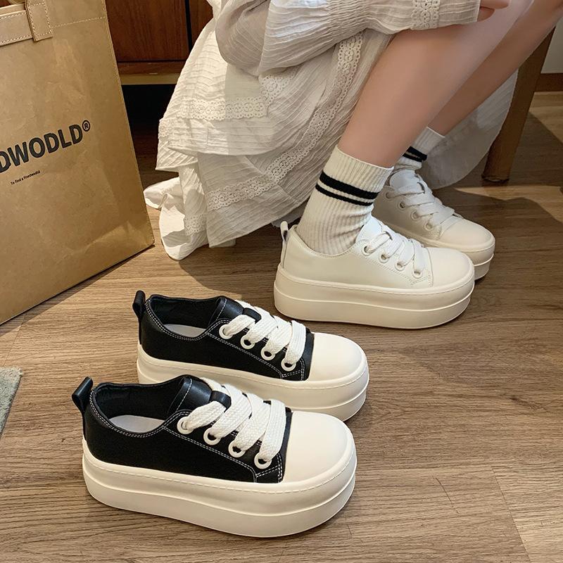 Height increase 6cm~ thick-soled little white shoes women's 2025 spring new height increase muffin shoes casual versatile big head bread shoes