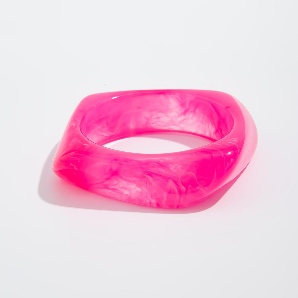 

Женский браслет ручной работы из акрила с нерегулярным геометрическим узором в стиле Ins ярко-розовый