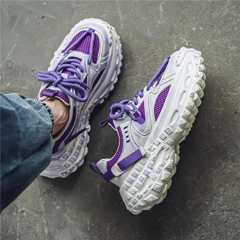2026 Summer New Men's Shoes Retro Style Dad Shoes Trendy Light Luxury Thick Soled Sports Shoes