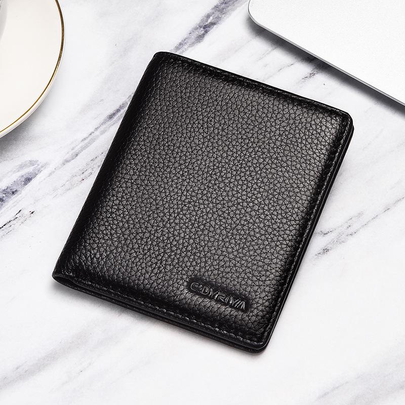 Leather Wallet Men's Short New Thin Change Wallet Card Bag Simple First-layer Cowhide Wallet