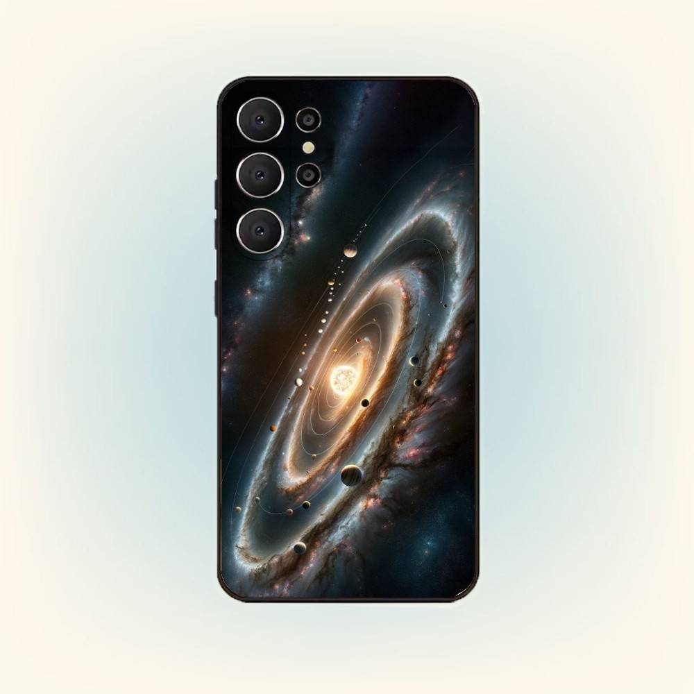 Space Galaxy Universe Phone Case For Samsung S26,S25,24,23,22,30,21,10,9,Ultra,Plus,Lite,Black Soft Case