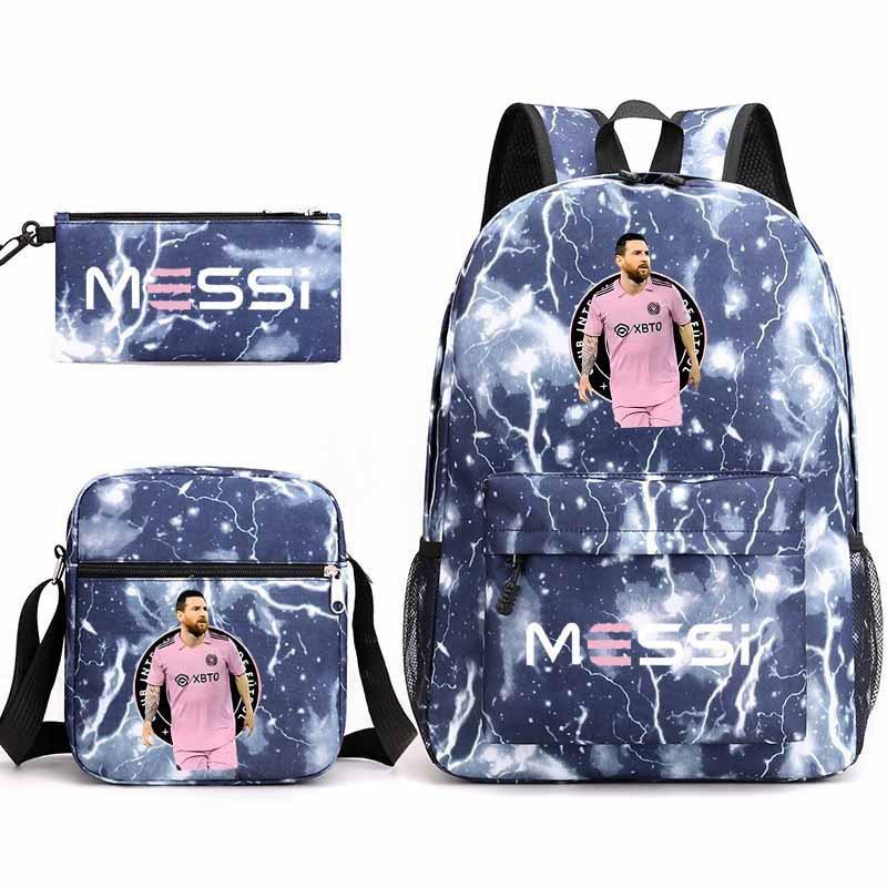Lionel Messi · Peripheral Printed School Bag Three-Piece Pencil Case Shoulder Bag Backpack