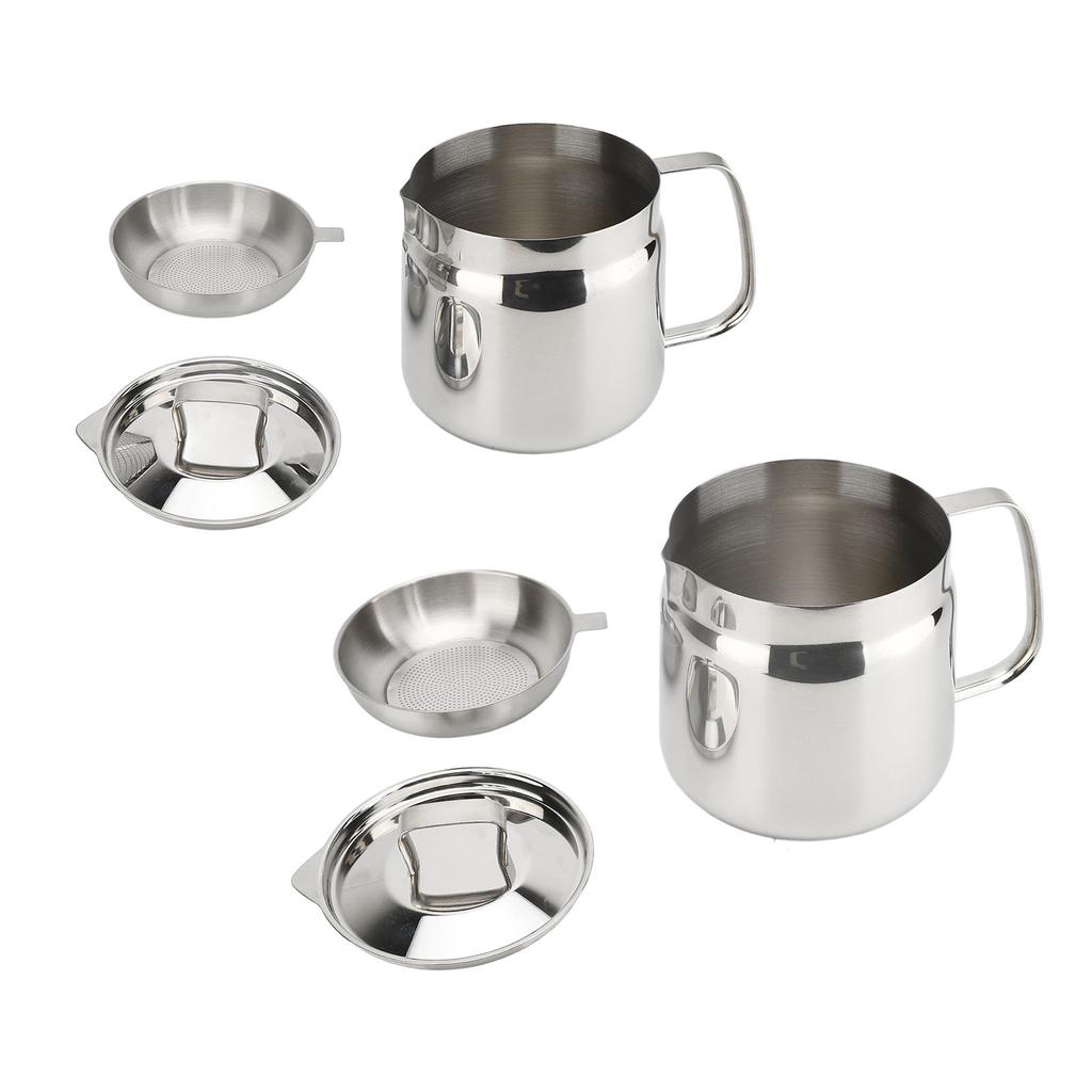 Ölfiltertopf aus Edelstahl, großes Fassungsvermögen, Ölsiebtopf aus Edelstahl, einfache Reinigung, Mehrzweck für Küchenbedarf