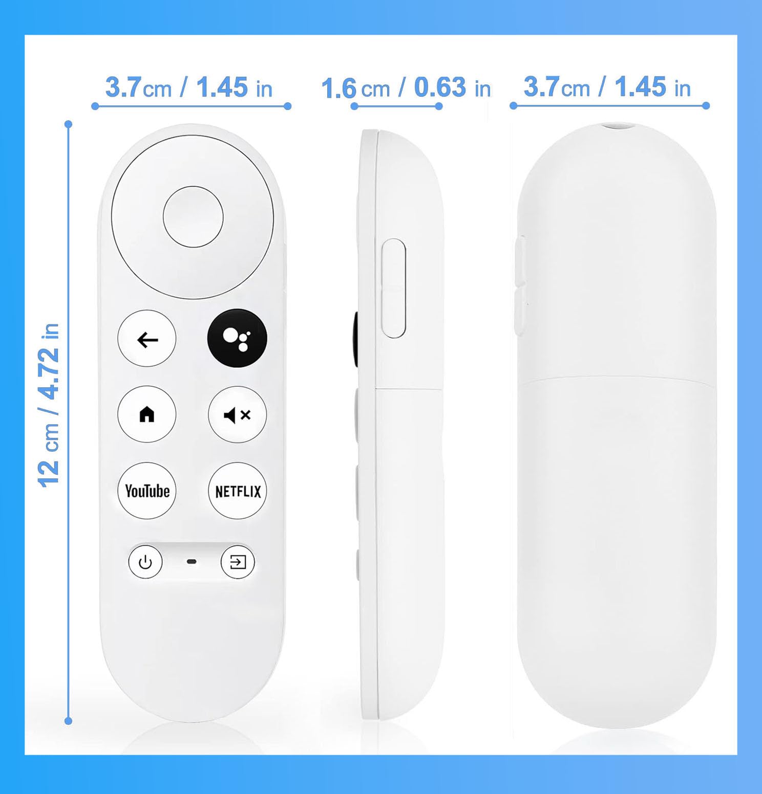Télécommande Vocale Bluetooth Pour Google Chromecast (modèle Neige) - Rechange Pour Google TV, Avec Boutons Raccourcis