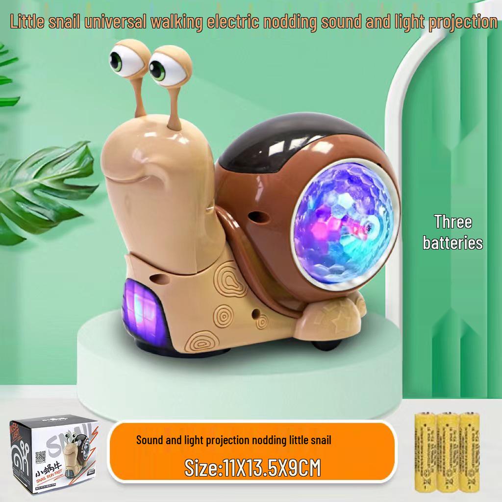 Electric Toy Snail with Automatic Obstacle Avoidance, Sound, Light, and Projection Features for Kids
