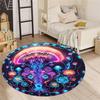 Sea Animal Round Area Rug,Washable Red Jellyfish Rug Anti-Slip Circular Rugs Floor Mat Carpet for Entrance Bedroom Living Room