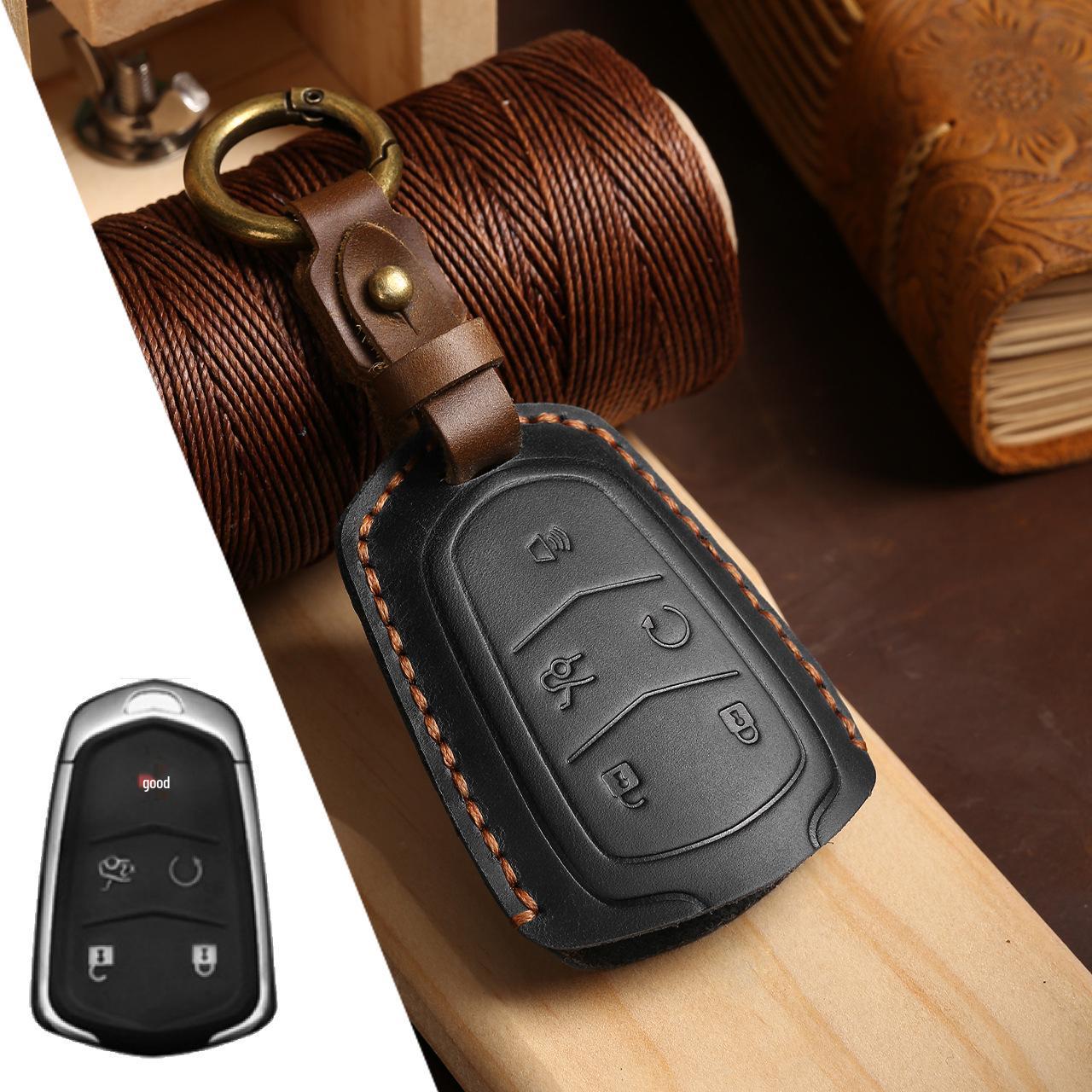 

Cadillac CT5/XT4/XT5/CT6 Genuine Leather Key Case - Protective Cowhide Shell