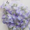 Artificial Sweet Pea Flower Branch Lifelike Fake Flowers Flocked Stem Fabric for DIY Home Bouquet Supplies Wedding Decoration