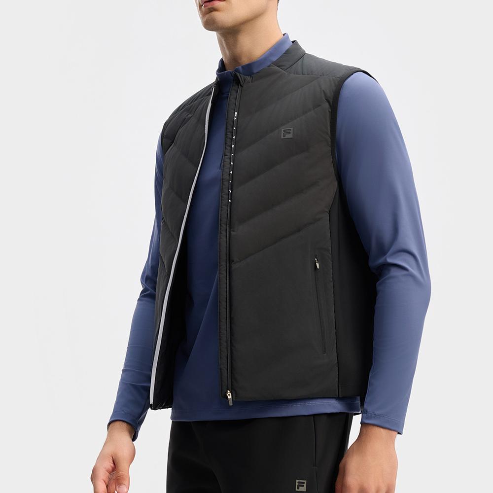 New FILA Down Vest Men's Pitch Black A11M441903FBK