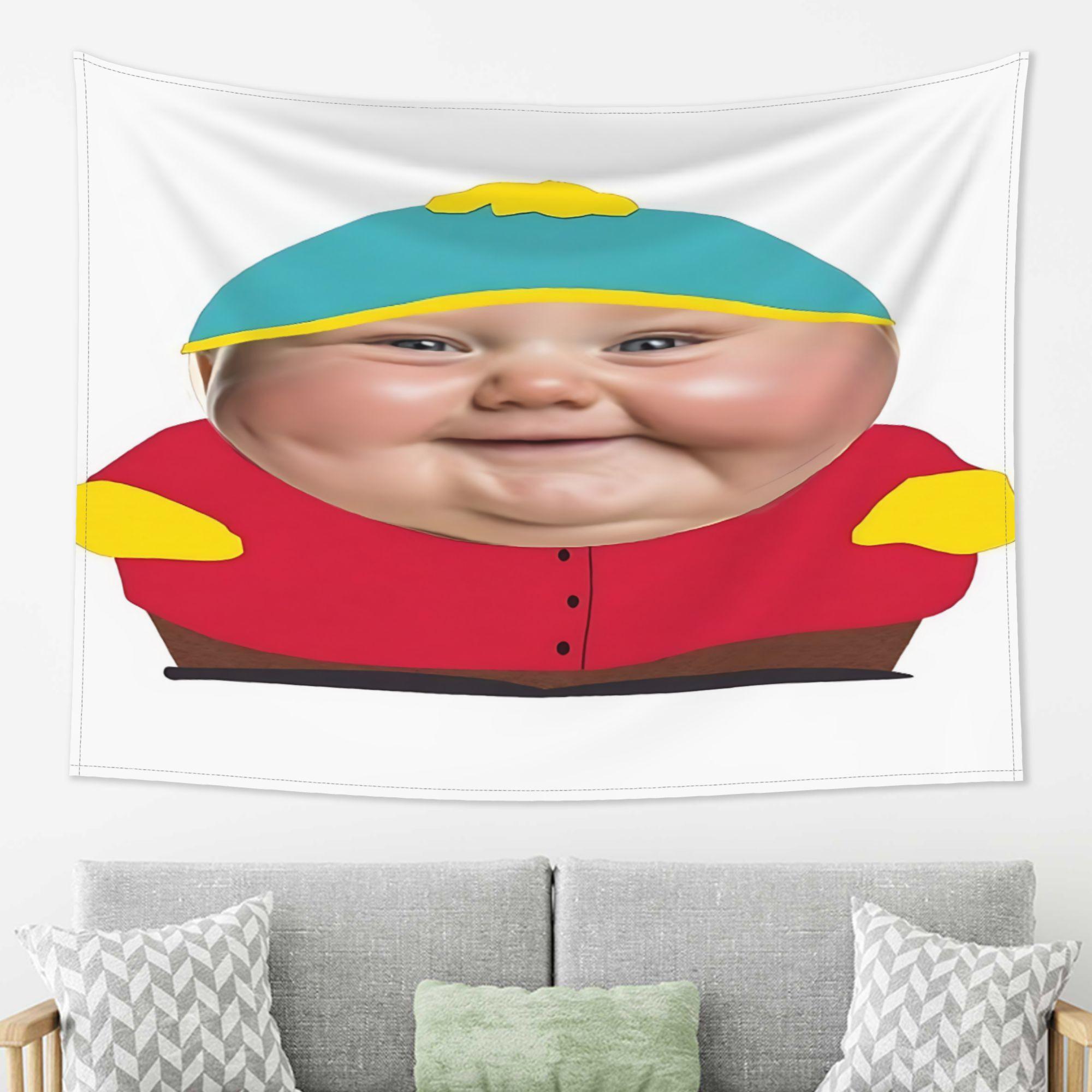 

Cartman Funny Face Tapestry Single Sided 2D Print Soft Fabric Wall Decor for Living Room Bedroom Dorm Quirky Humorous Vibe 74x94cm(29x37in)