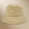 Autumn and winter thermal basin hat retro bucket hat word men and women lamb wool bucket hat