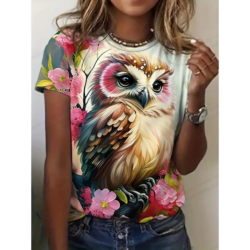 Girls Golden Owl 3d Print Tshirt Women Fashion T-shirt Oversized Graphic T Shirt Casual Harajuku Tops Tees Animal Camisetas