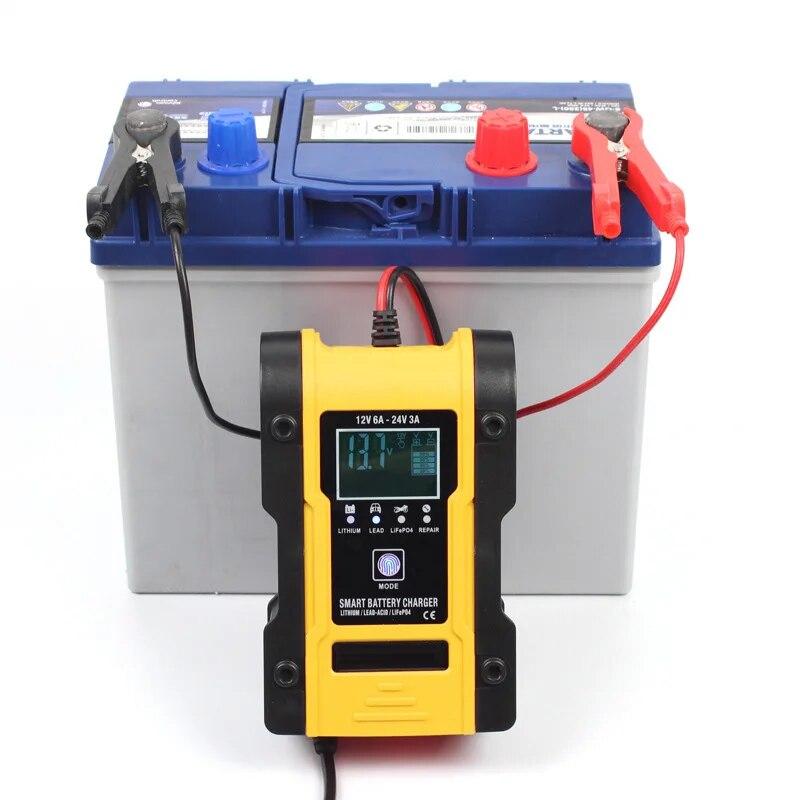 12V 24V nabíječka autobaterií 12V 6A nabíječka baterií údržba 7stupňové nabíjení autobaterie