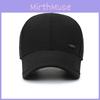 Versatile Trendy Black Gray Baseball Cap For Seniors With Round Top Curved Brim