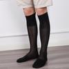 Men's Black Silky Over-the-Knee Business Socks - Lightweight, Stylish, and Formal for Summer