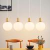 Suspension Dining Table - NETTLIFE - Glass Pendant Lamp - Gold - E27 4 Bulbs - Height Adjustable