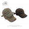 Hats Men and Women Autumn and Winter Versatile Warm Plaid Hard Top Baseball Cap Outdoor Sunscreen Shade Cap