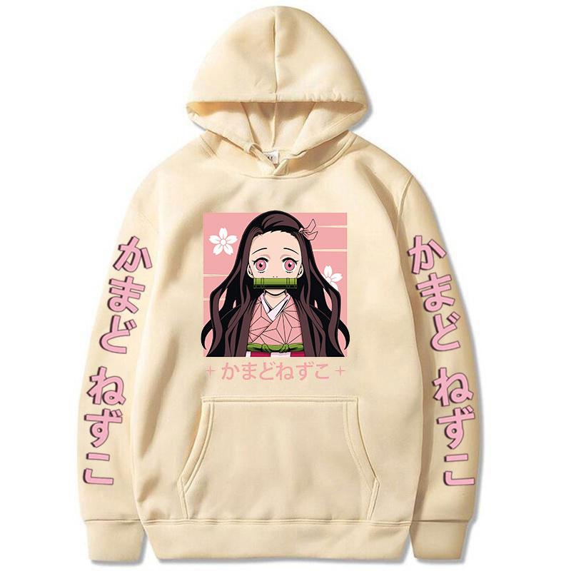 Noul Japan Anime Demon Slayer unisex Hoodie Kamado Nezuko Kimetsu No Yaiba Streetwear Plus Size Hanorac pentru femei Unisex Casual tops