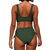 Swimsuit Split Bikini Solid Color Cross High Waist with Straps Sexy Swimsuit
