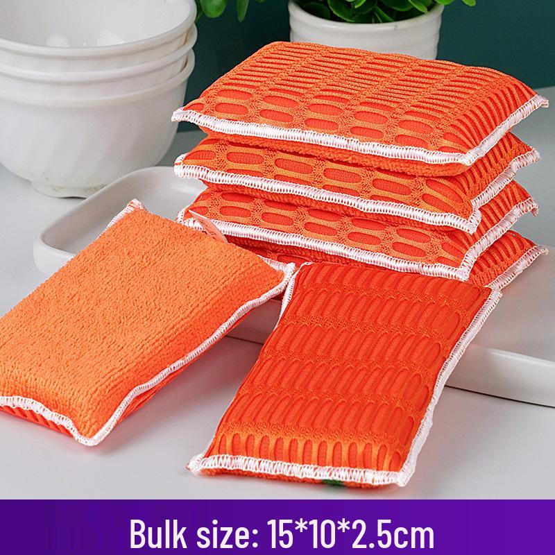 

Утолщенная микрофибровая чистящая подушечка и сетчатая губка-скребок 15*10*2.5cm