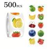 500 Blatt pro Rolle Obst-Aufkleberrolle für Laptop-Dekoration abnehmbare Kleberolle Aufkleber Erdbeer-Aufkleber