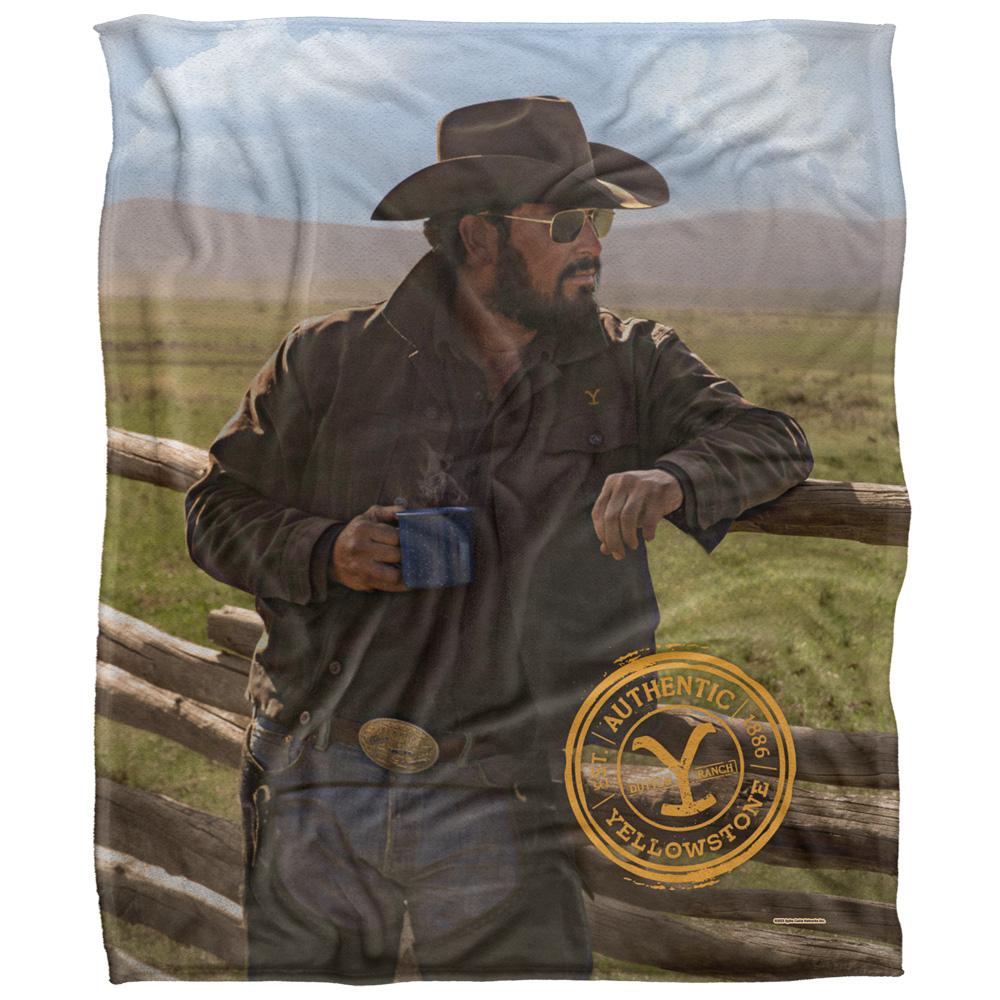 Yellowstone Silky Coffee Rip Wheeler Supersoft Blanket