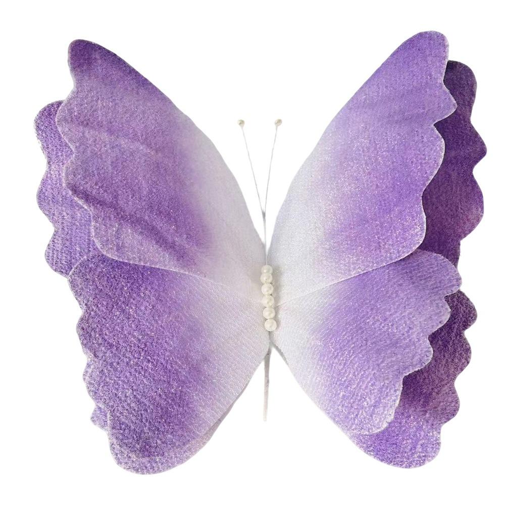 

50cm Butterfly Wedding Decorations Gradient Color Design Simulated Felt Material Three-Dimensional Mesh Ornaments Silk Material фіолетовий