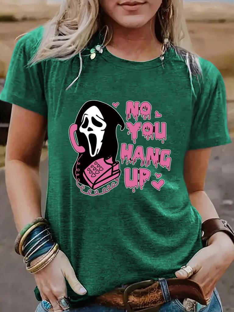 Halloween Women's Ghost Pattern Casual Summer T-Shirt