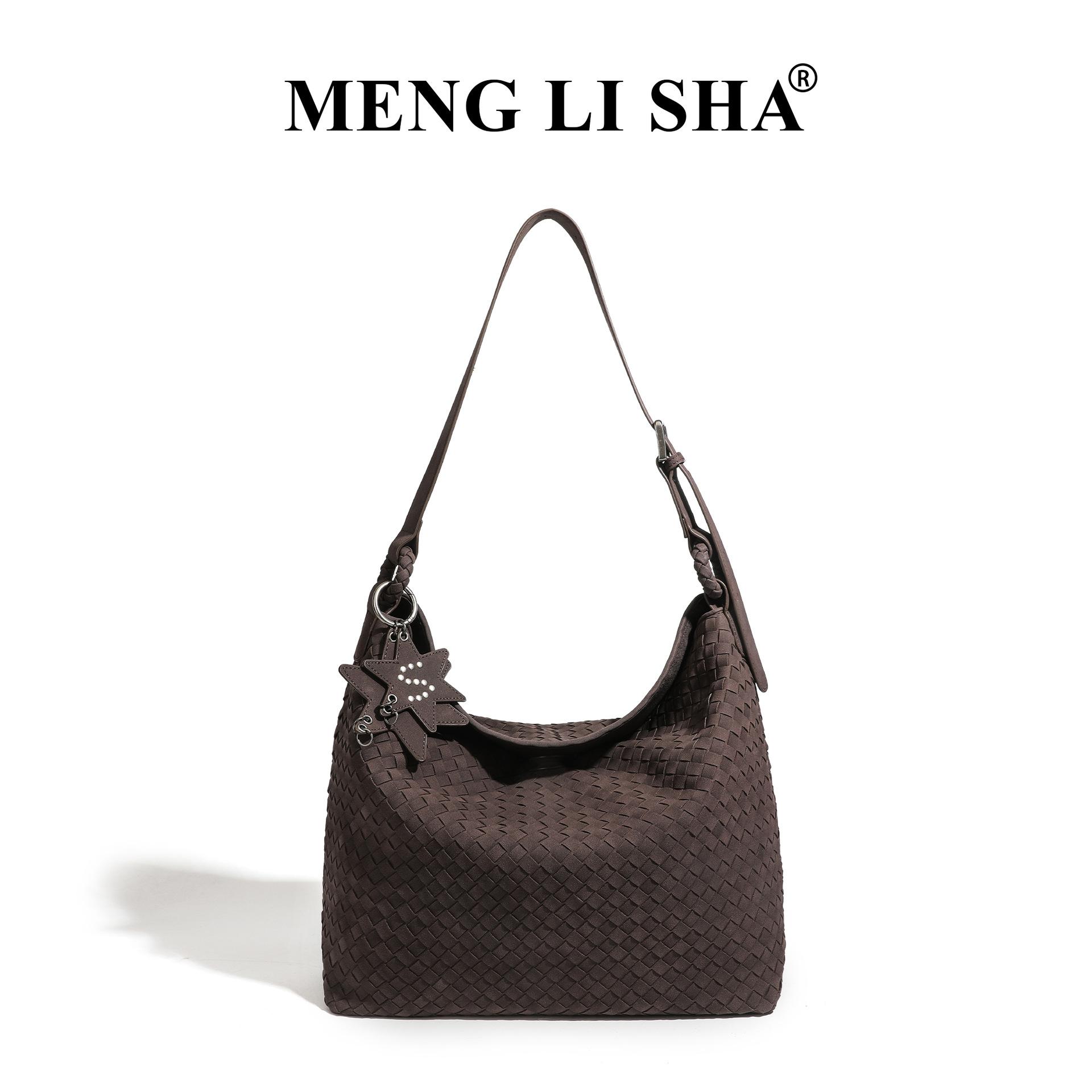 Autumn and Winter New Large Capacity Hand Woven Bag, Fashionable and Simple One Shoulder Crossbody Tote Bag, Versatile Retro Armpit Bag