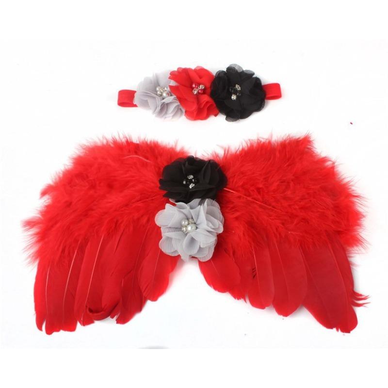 New Baby Angel Wing Set, Children's Photo Props, Wing Headband, Feather Rhinestone Set.