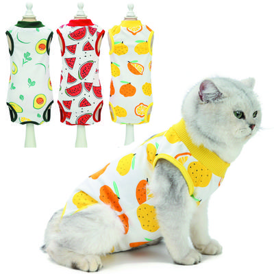 Pet Cat Clothes Spring Summer Cats Sterilization Suit Puppy Breathable Jumpsuits Clothing Recovery Anti Licking Wounds Suits