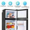 Fridge-freezer 60L, Double-door Mini-fridge, 22L Freezer, 38L Cooling, 172 kWh/year, LED, Black [Energy Class F]