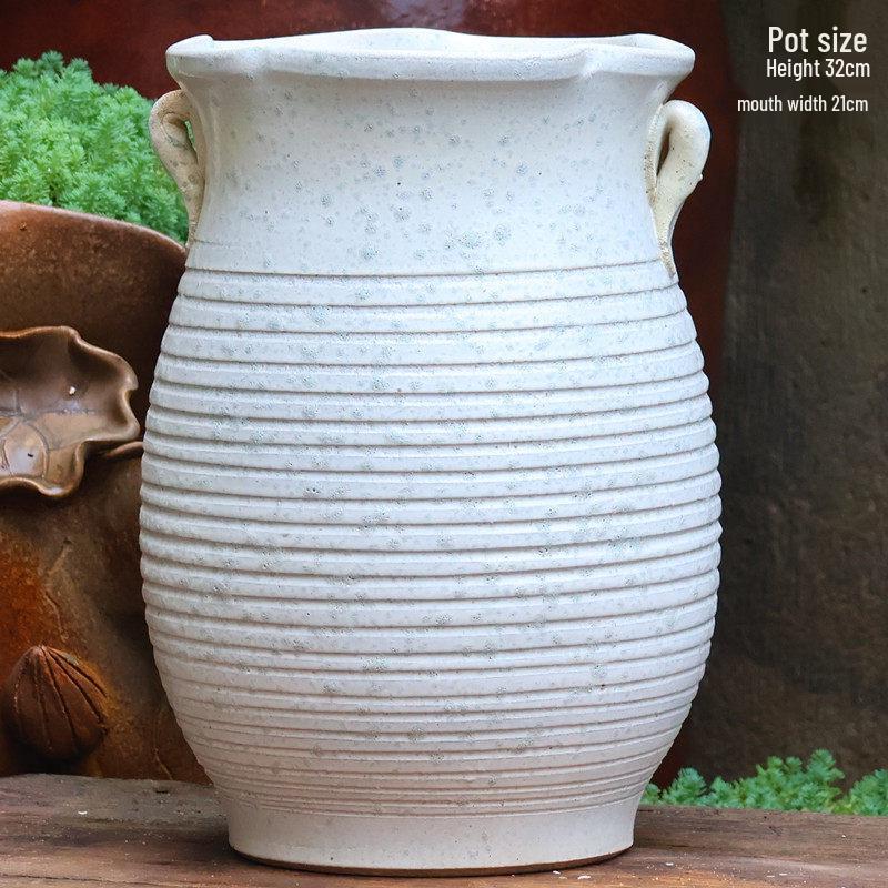 Handmade Large Purple Clay Ceramic Pot for Succulents and Bougainvillea – Breathable, Coarse Pottery Design for Living Room.