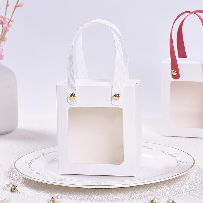 20 Stück Geschenktüten mit Sichtfenster für Hochzeiten, Geburtstagsfeiern und andere Partys, verschiedene Farben, mit Henkel